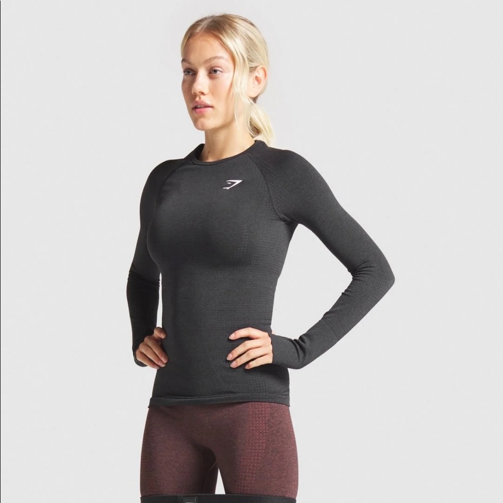 Black Long sleeve Gymshark Vital Seamless Top size small